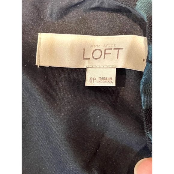 Ann Taylor Loft Women's Mini Dress Fit & Flare Leopard Print Black Green Size 0P - Picture 8 of 10